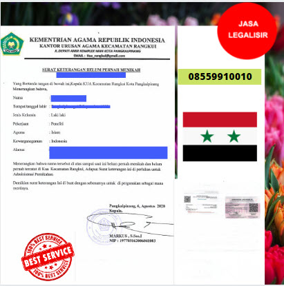 Jasa Legalisir SKBM Di Kedutaan Suriah || 08559910010