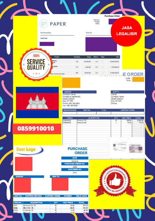 Jasa Legalisir Dokumen Perusahaan - Purchase Order (PO) Di Kedutaan Kamboja || 08559910010