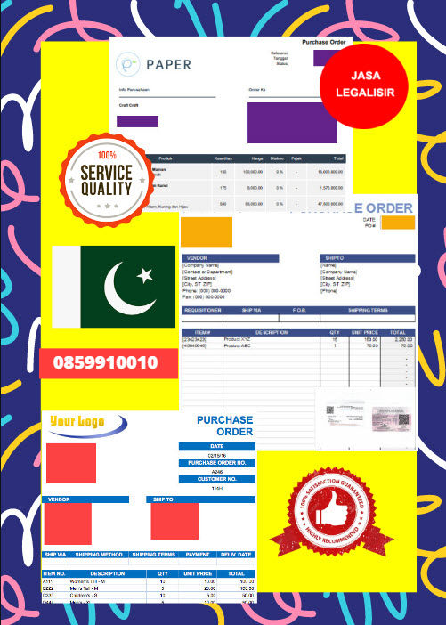 Jasa Legalisir Dokumen Perusahaan - Purchase Order (PO) Di Kedutaan Pakistan || 08559910010