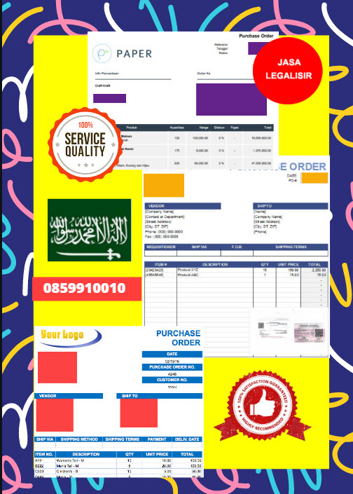 Jasa Legalisir Dokumen Perusahaan - Purchase Order (PO) Di Kedutaan Arab Saudi || 08559910010