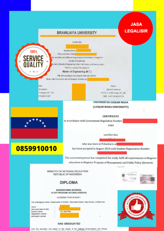 Jasa Legalisir Dokumen Terjemahan Berbahasa Inggris Di Kedutaan Venezuela || 08559910010