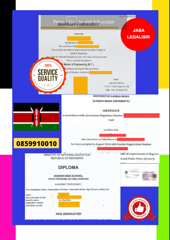 Jasa Legalisir Dokumen Terjemahan Berbahasa Inggris Di Kedutaan Kenya || 08559910010