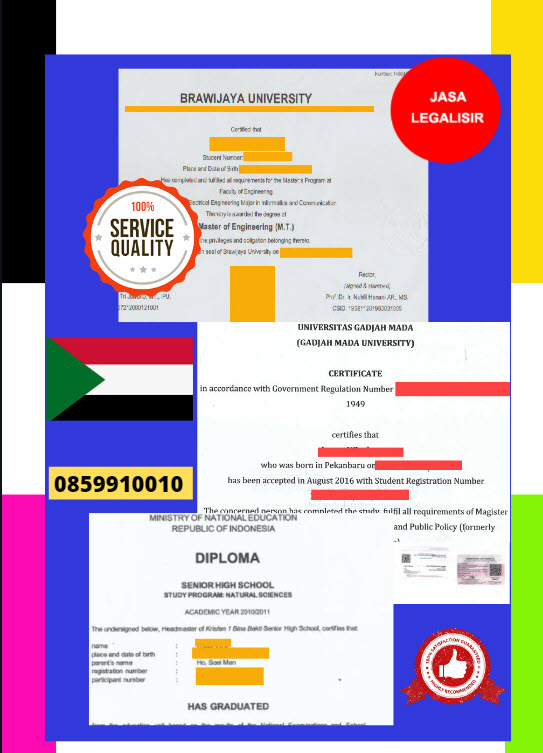 Jasa Legalisir Dokumen Terjemahan Berbahasa Inggris Di Kedutaan Sudan || 08559910010