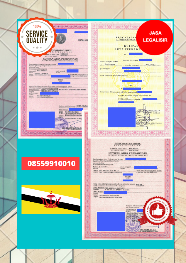 Jasa Legalisir Akta Perkawinan di Kedutaan Brunei || 08559910010