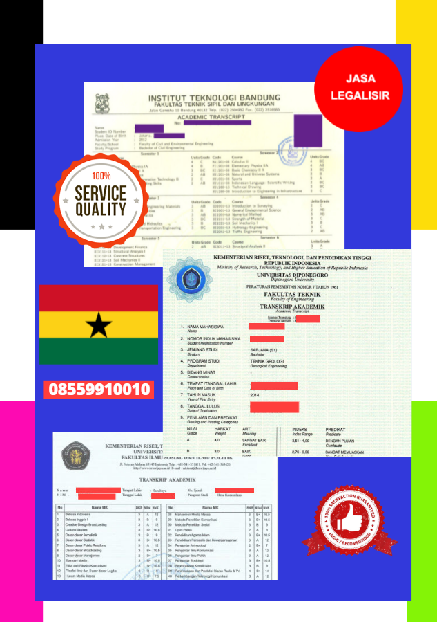 Jasa Legalisir Transkrip Akademik Universitas di Kedutaan Ghana || 08559910010