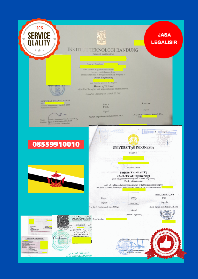 Jasa Legalisir Ijazah di Kedutaan Brunei || 08559910010