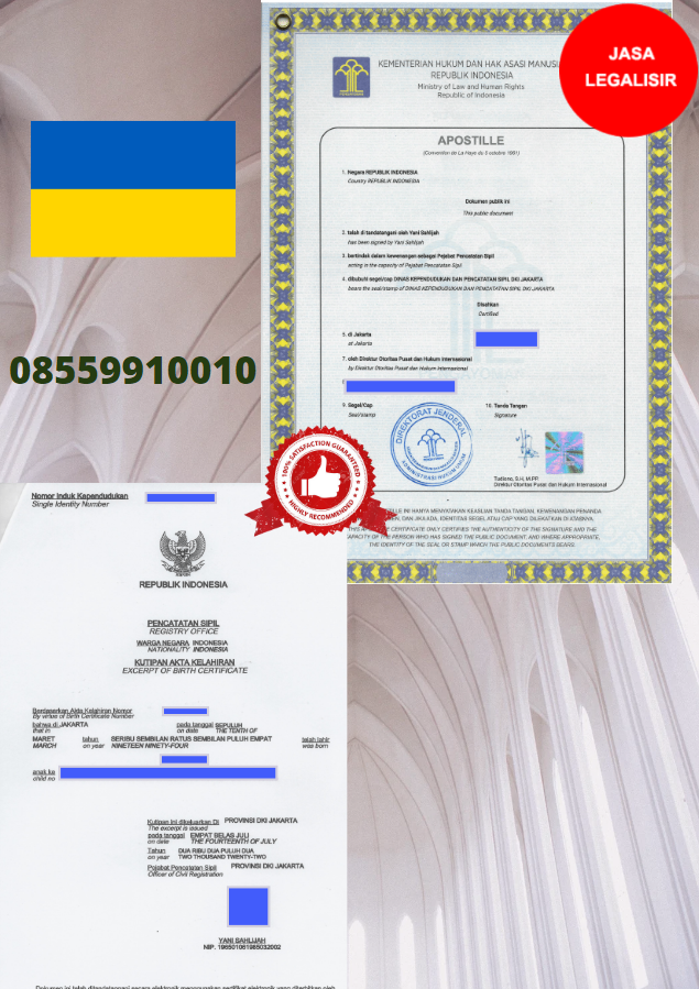 Jasa Legalisir Akta Lahir Sertifikat Apostille - Ukraina || 08559910010