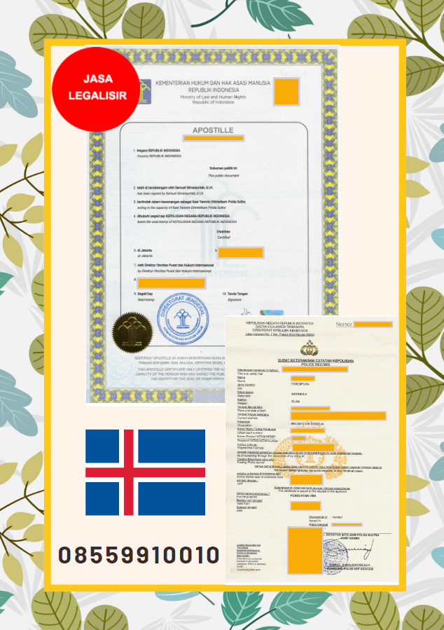 Jasa Legalisir SKCK ( Police Record ) Sertifikat Apostille - Islandia || 08559910010